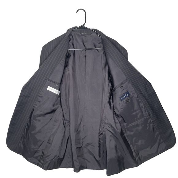 Coppley Men’s100% Wool Blazer 44W Gray Pinstripe Old Money Preppy Classic Canada - Picture 3 of 8